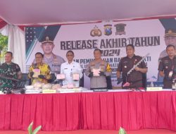 Polrestabes Surabaya Gelar Rilis Akhir Tahun dan Pemusnahan Barang Bukti