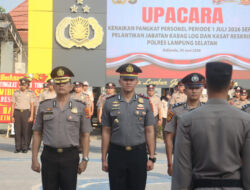 AKBP Toni Kasmiri Pimpin Kenaikan Pangkat 52 Personel, Lantik Kabag Log dan Kasat Reskrim Polres Lampung Selatan